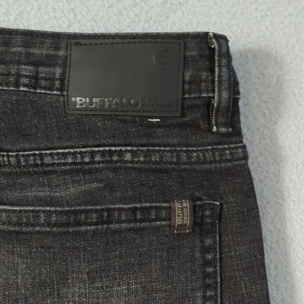 Buffalo David Bitton Jackson Straight Stretch Jeans Mens 34x30 Faded Black Denim - Picture 6 of 9